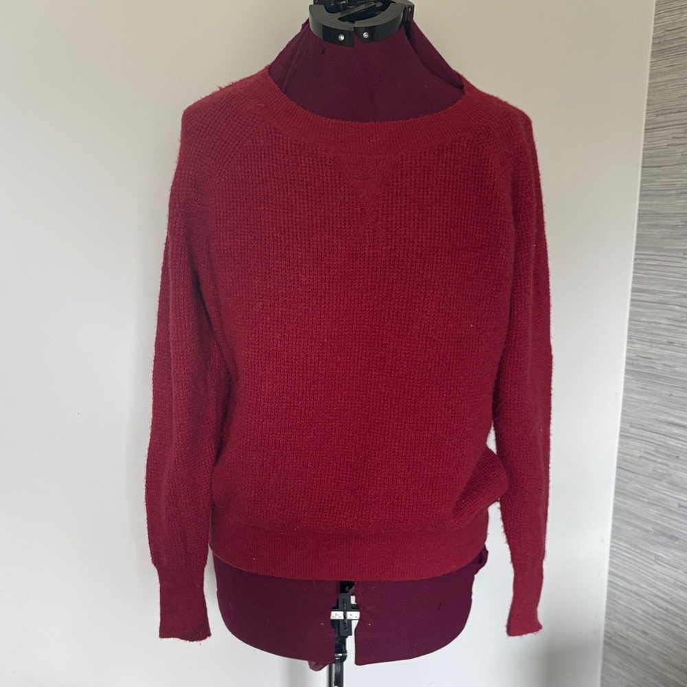 J. Crew Merino Wool Blend Red Crewneck Sweater (Size XS)